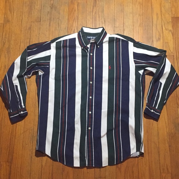 ralph lauren vertical striped shirt